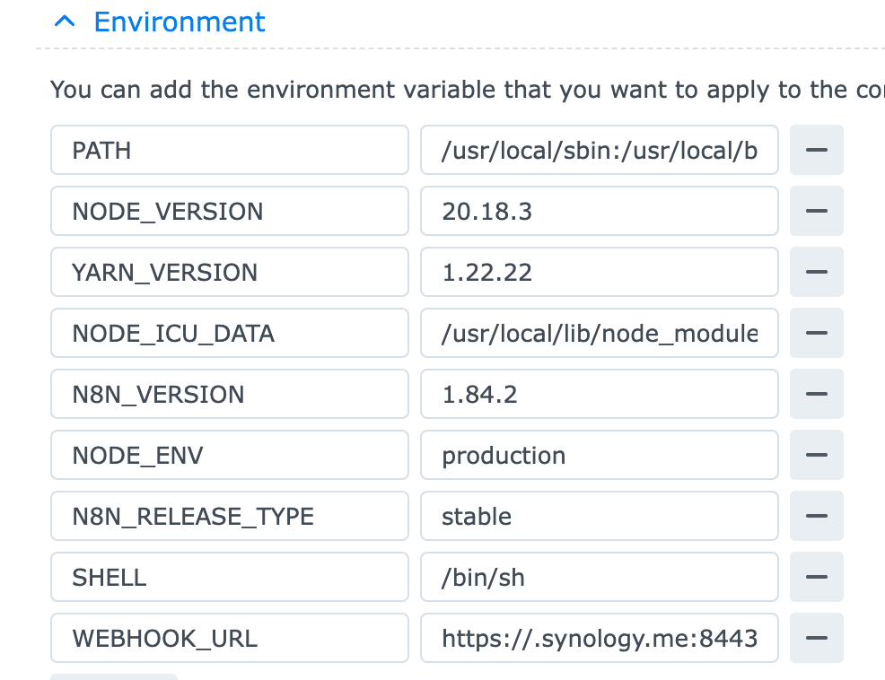 Environment variables example.